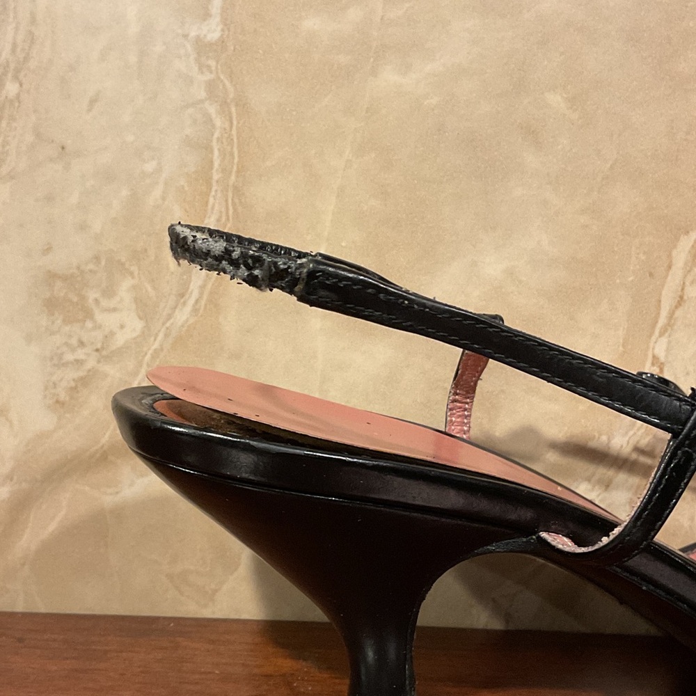 Salvatore Ferragamo Black Slingback Heels, Size 8.5B - Picture 9 of 13